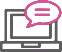 Icono de página web con chat