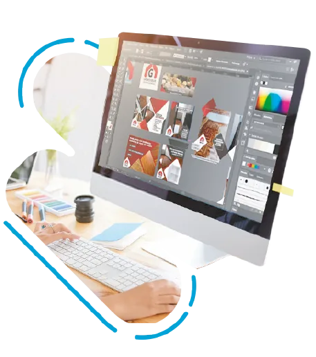 Diseñador trabajando en la identidad de una marca